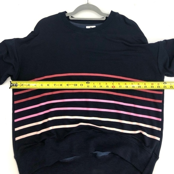 Sundry Effey Stripe Oversized Sweatshirt Soft Long Sleeve Pullover Top Sz Medium - Picture 6 of 9